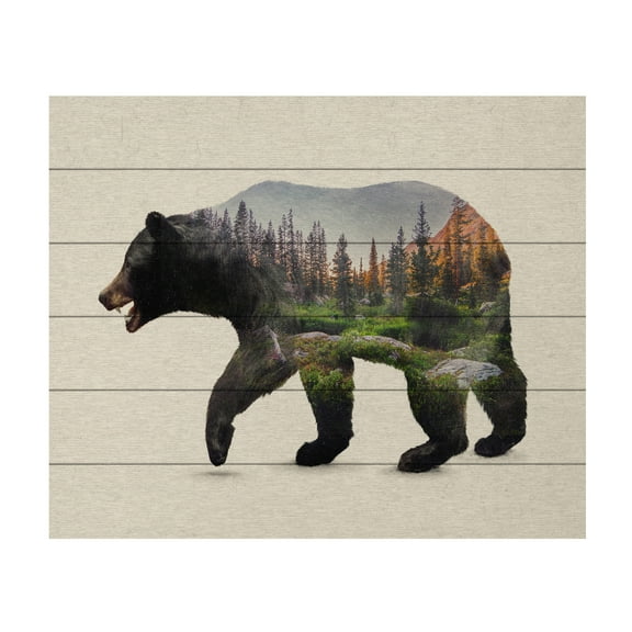 Davies Babies 'The North American Black Bear' Wood Slat Art 18x22