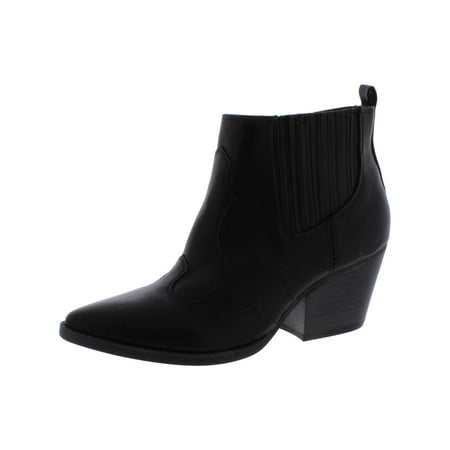 

American Rag Womens Kayyla Faux Leather Block Heel Booties Black 7 Medium (B M)
