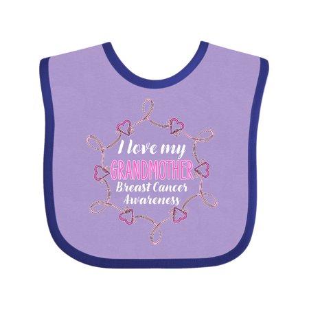 

Inktastic I Love My Grandma- Breast Cancer Awareness Gift Baby Boy or Baby Girl Bib