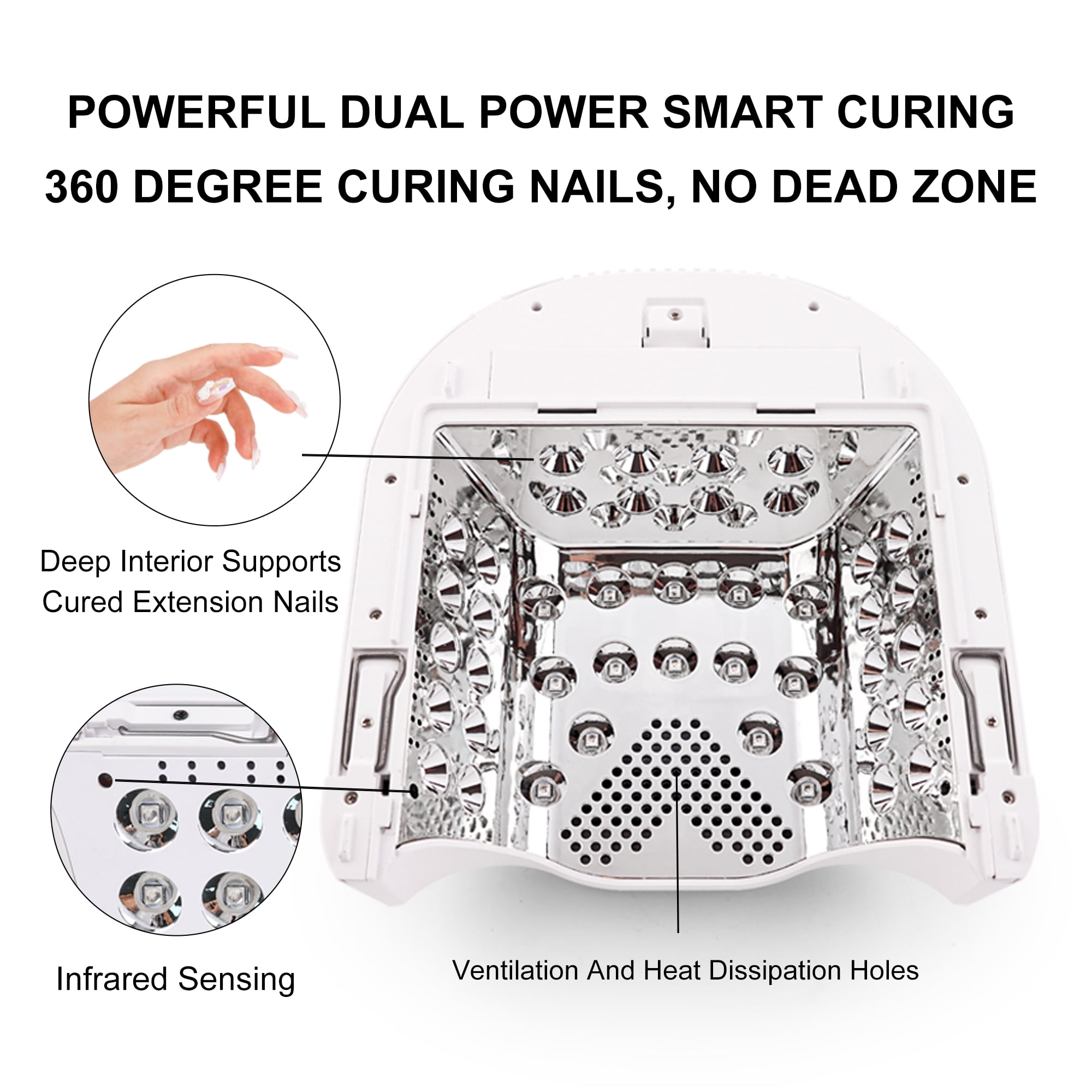 M Professional Hybrid 86W Wireless Rechargeable UV LED Nail Curing Lamp Cordless Nail Dryer For Gel Nails, Manicure, Pedicure