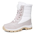 thumbnail image 2 of Botas Invierno Nieve Botines Impermeables para Exteriores A Media Pantorrilla Mujer (38) Blanco, 2 of 9