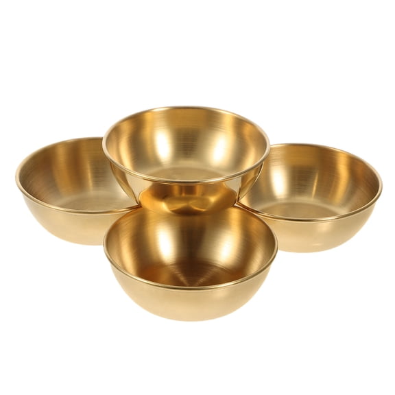 VERDANVERSE Set of 4 Small Stainless Steel Dipping Bowls for Food Presentation and Elegant Home Use