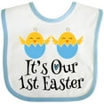 thumbnail image 3 of Inktastic Twin Boys 1st Easter Holiday Chicks Boys Baby Bib, 3 of 4