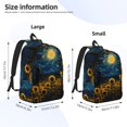 thumbnail image 2 of Wukai Oil Starry Sky Sunflower Durable Canvas Laptop Backpack,Adjustable Shoulder Straps,Water-Resistant,Large Capacity,Stylish Design, Fits 15-17in Laptops,Unisex for School,Office,Travel-Small, 2 of 5