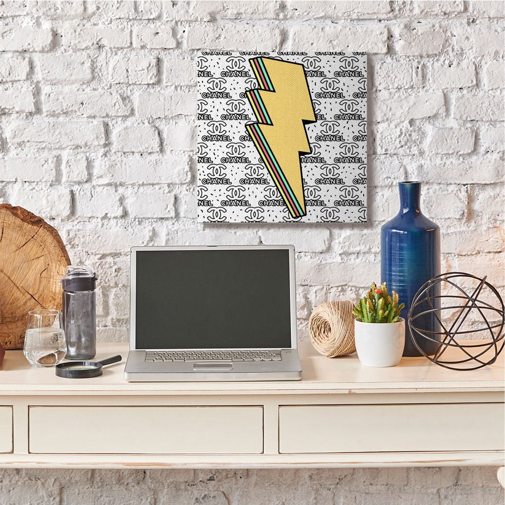 Stupell Industries Fashion Lightning Bolt Symbol over Glam Pattern Designed by Ziwei Li