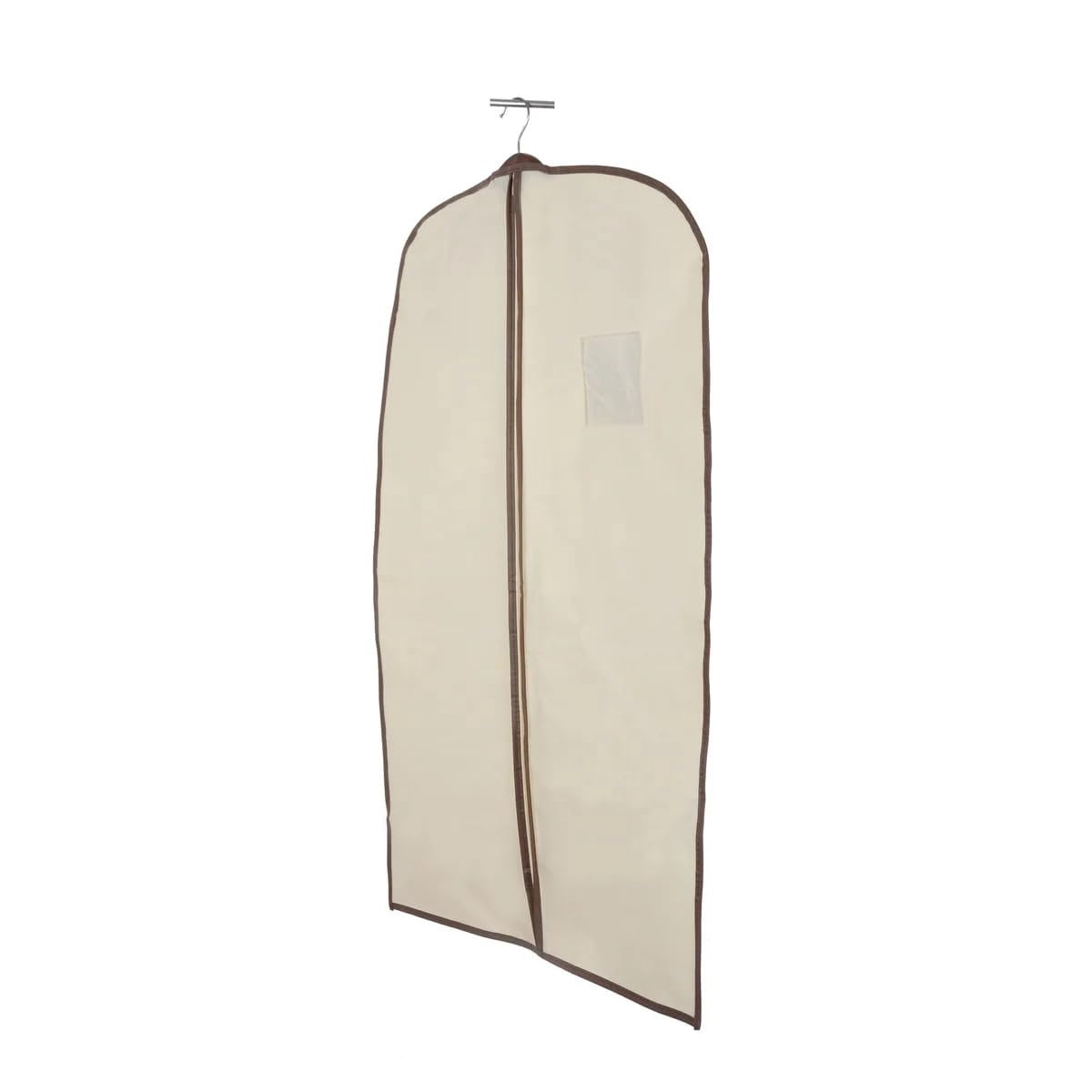 J&V TEXTILES Garment Bags for Clothes Storage, 6 Pack, Black and Beige, Suit Bags with Clear Window 23.65" x 36.25"