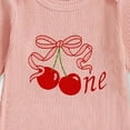 thumbnail image 5 of CAICJ98 Baby Girl First Birthday Outfit Newborn Infant Clothes Going Coming Home Outfit Ruffle Mitten Sweater Romper Cute Knit Jumpsuit (Pink,12-18 Months), 5 of 6