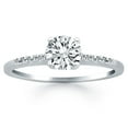 thumbnail image 1 of 14k White Gold Engagement Ring with Diamond Band Design Size 5, 1 of 4