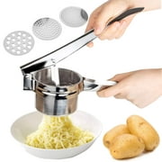 Stainless Steel Potato Ricer and Masher, Heavy Duty, Premium Grade, Large Capacity, Vegetable Ricer and Fruit Ricer, Great for Purees, Fruit Juicer, Baby Food Press Squeezer too