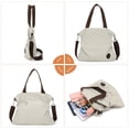 thumbnail image 5 of Bolso bandolera de lona para mujer, bolso de lona para mujer, cartera de lona, bolso de hombro para mujerAzul+Negro+Blanco roto, 5 of 5