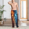 thumbnail image 5 of Vsdgher Red And Blue Fire Lion Print Mens Pajama Pants Sleep & Lounge Pants, PJ Bottoms With elastic waistb and Pockets, 5 of 5