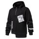 thumbnail image 2 of Hombres Casual Moda Patchwork Pullover Metal Estilo Bolsillo Dark Tie Half-Zip Manga larga Irregular Dobladillo Sudadera con capucha Blusa Pompotops oipoqjl52739, 2 of 9
