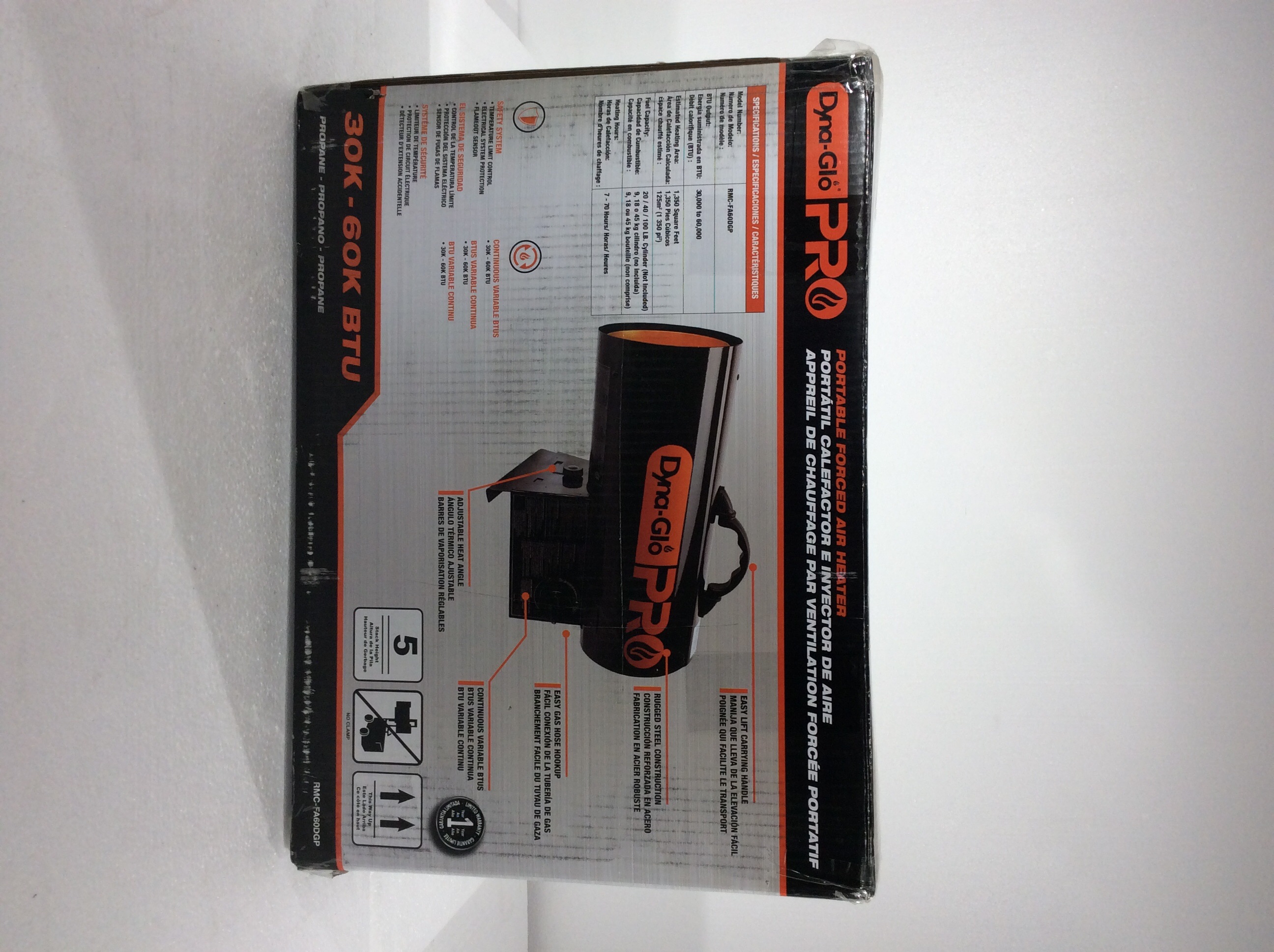 Dyna-Glo Pro 30K-60K BTU Propane Forced Air Heater (NEW OPEN BOX