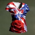 thumbnail image 6 of WEIWEN 250th Anniversary USA Shirt Women America 250 T Shirts V Neck Short Sleeve Celebration Patriotic USA Flag Printed 1776-2026 Tshirts Shirts for Women Tops Blue XXXL, 6 of 7