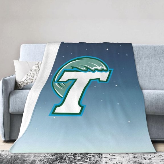 Tulane- University Fleece Blanket, Very Soft Microfiber Flannel Blanket for Couch Warm and Cozy for All Seasons