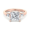 thumbnail image 2 of Irving - Moissanite Princess Cut Lab Diamond Engagement Ring With Tapered Baguette Sidestones, 2 of 4