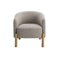 thumbnail image 2 of Barrel Style Accent Chair- Taupe Gray Polyester- Brown Wood Legs, 2 of 7