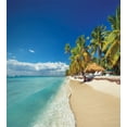 thumbnail image 3 of Ambesonne Island Duvet Cover Sets, Sunny Beach at Island Art, 2-Queen, Cobalt Blue and Multicolor, 3 of 7