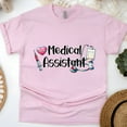 thumbnail image 1 of Medical Assistant Shirt | Stethoscope Syringe Healthcare Tee, Light Pink, Size L, 1 of 6