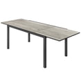 thumbnail image 1 of Extendable Outdoor Patio Dining Table, 63"-94.5" Grey Wood-Grain DPC Top with Aluminium Edging & Steel Frame, Seats 6-8, Stable Garden Table for Backyard, Deck or Terrace, 1 of 7