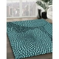 thumbnail image 3 of Ahgly Company Machine Washable Indoor Round Transitional Deep Teal Green Area Rugs, 3' Round, 3 of 7