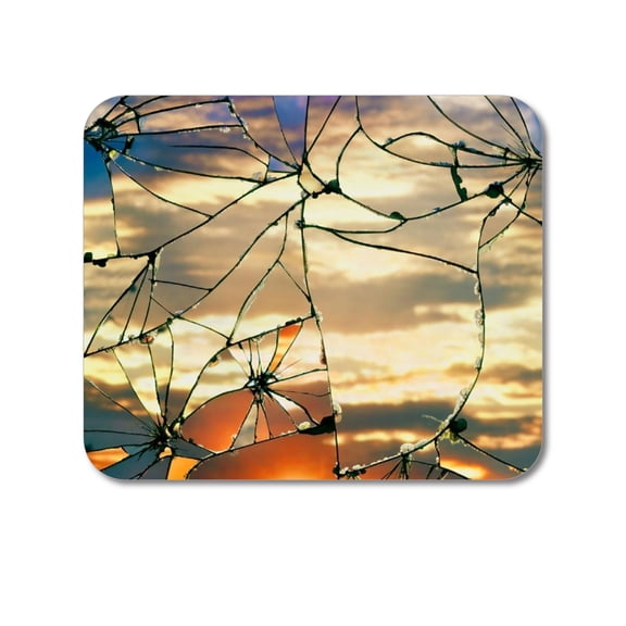 DistinctInk Mouse Pad - 1/4" Foam Rubber - Shattered Glass Sunrise