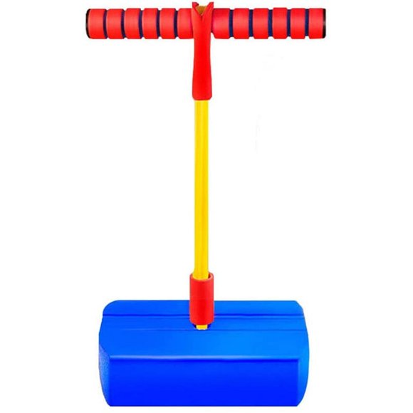 Foam Pogo Jumper Bungee Stick Soft Frog Jumping Sticks Toy Sensory Training Equipment with Sound and Flash for Kids Children Adults Outdoors and Indoors (Blue)