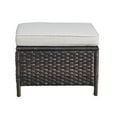 thumbnail image 5 of PARKWELL 2PCS  Outdoor Wicker Ottoman Patio Rattan Furniture Metal Footrest Seat Square Footstool w/ Beige Cushion, 5 of 6
