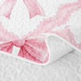thumbnail image 5 of Erosebridal Pink Bowknot Girls Quilt King, Princess Butterfly Knot King Coverlet Set, 3pcs, 5 of 7