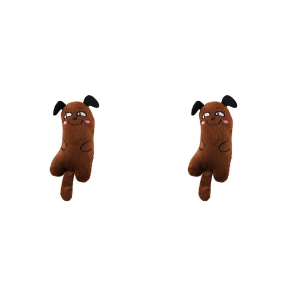 Billuyoard Bonitos juguetes para gatos, divertidos juguetes de felpa, Mini para moler hierba gatera, suministro para mascotas, resistente Color café 10.5X5.5X3.5CM 2piezas