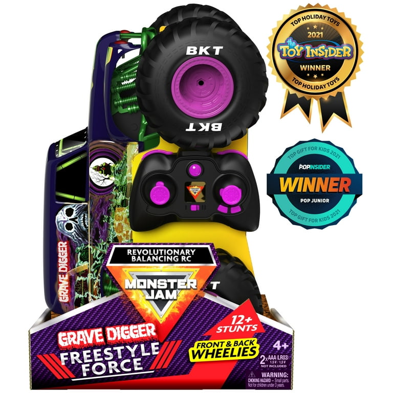 fejl 945 minimal Monster Jam Grave Digger Freestyle Force RC Monster Truck, 1:15 Scale -  Walmart.com