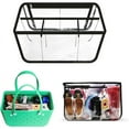 thumbnail image 4 of DFC Beach Bag 2023 PVC Reinforced Compartment Mesh Hole Punch Tote For Storage, 4 of 5