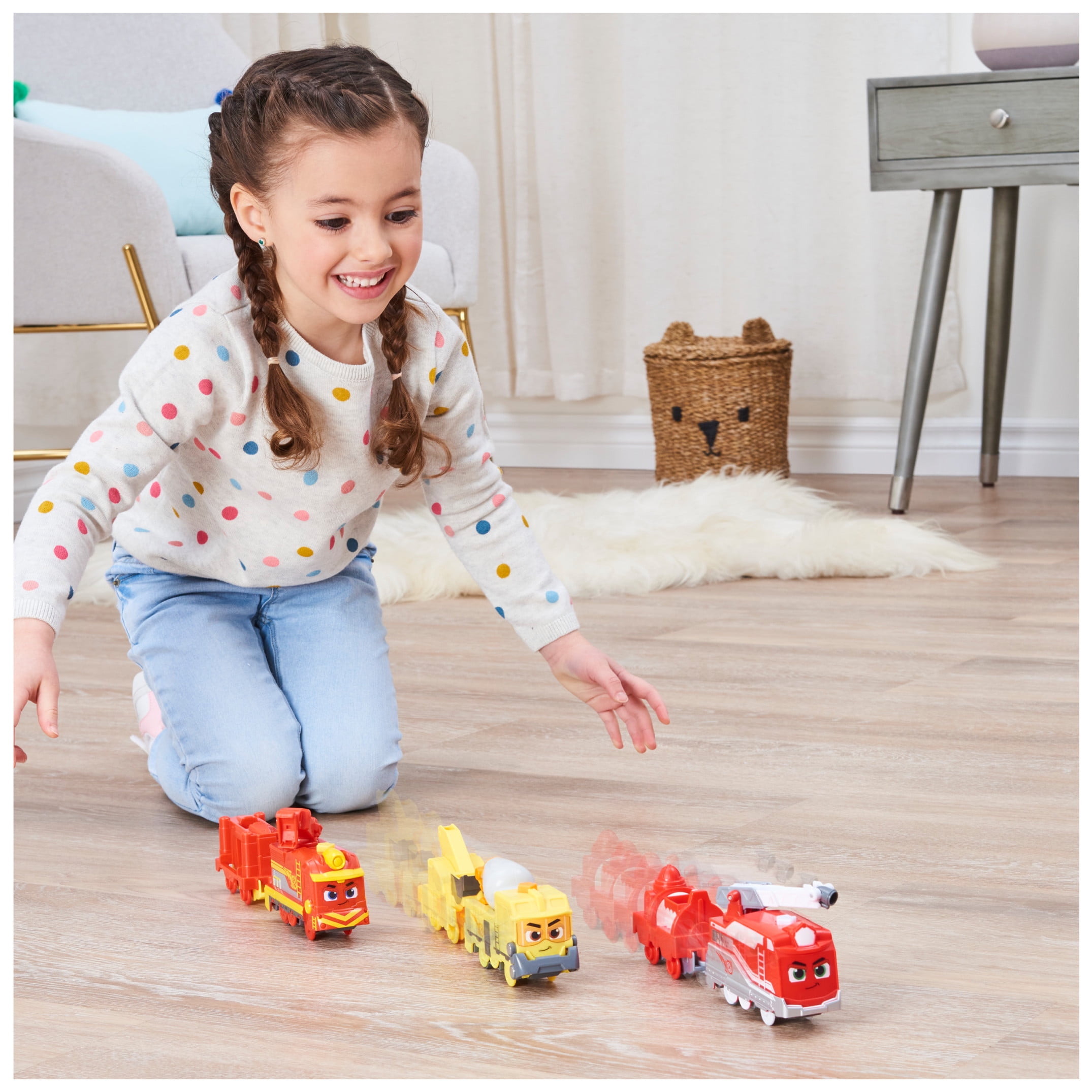 Mighty Express, Build-It Brock Motorized Toy Train with Working Tool and Cargo Car, Kids Toys for Ages 3 and up