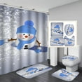 thumbnail image 5 of Décorations de Noël Rideau de Douche Extérieur Rideaux de Douche de Noël pour Salle de Bain Mignon Bonhomme de Neige Rideaux de Salle de Bain Décor avec Crochets Rideau de Douche Rideau de Douche en Polyester, 5 of 5