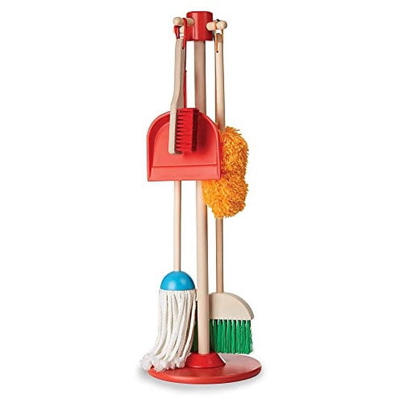 Melissa & Doug Jouons à la Poussière! Balayons! Serpillière! Ensemble de Jeu de Simulation 6 Pcs - Ensemble de Nettoyage pour Tout-Petits, Ensemble de Jeu de Nettoyage à Domicile, Balai et Serpillière pour Enfants 3+