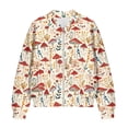 thumbnail image 4 of COEQINE Womens Zip Up Bomber Jacket Long Sleeve Varsity Jackets Shackets Casual Coat with Pockets, Relaxed Fit Stand Collar Fall Winter Outerwear, X-Large, Mushroom Floral, 4 of 7