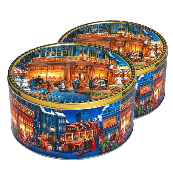 Jacobsens Original Premium Danish Butter Cookies 2-Pack (2 x 4 lbs tins)