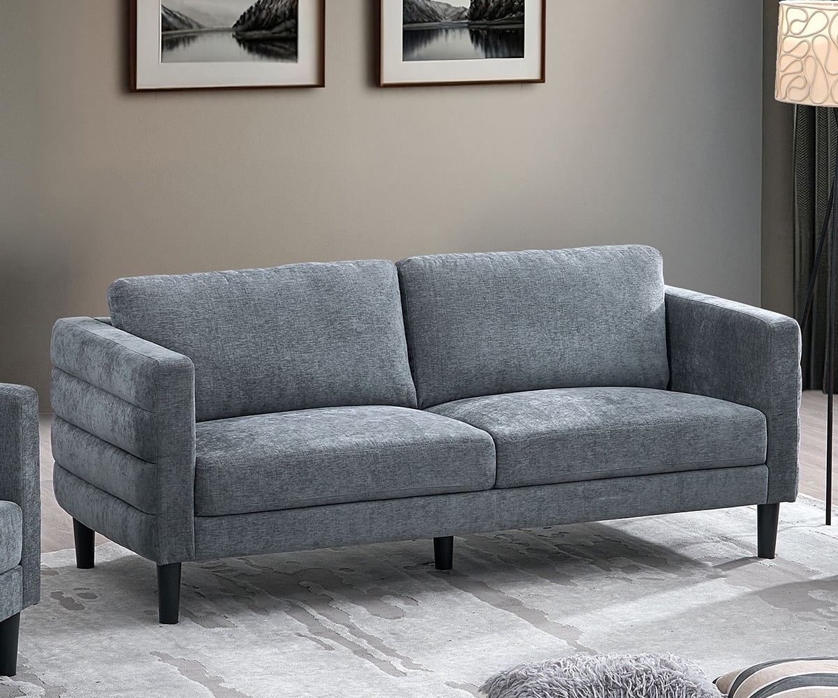 K-LIVING BRAYDEN ENSEMBLE DE CANAPÉS 3 PIÈCES EN TISSU GRIS ANTHRACITE (CANAPÉ, CAUSEUSE, FAUTEUIL)
