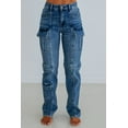thumbnail image 4 of Tracey Hidden Cargo Jeans - Dark Wash, 4 of 5