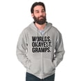 thumbnail image 4 of Worlds Okayest Gramps Relative Family Men's Big & Tall Graphic Zip Up Hoodie Brisco Brands 4X, 4 of 5