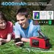 thumbnail image 3 of Radio de emergencia con alerta NOAA, batería 4000mAh, carga solar y manivela, AM/FM, linterna LED, lámpara de lectura, alarma SOS, para exteriores y supervivencia, 3 of 7