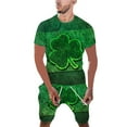 thumbnail image 1 of TSADFHJI Pyjama Homme Imprimé Jour de la Saint-Patrick Col Rond Manches Courtes Short Costume TG Gris, 1 of 5