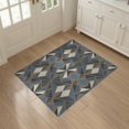 thumbnail image 3 of ODIKA 3'x5' Washable Throw Rug Inspired With Farmhouse Gold Lines Abstract Modern Geometric Playful Expressive for Entryway, Kitchen, Mudroom, Stain Resistant, Low Profile, Non-Slip, 3 of 7