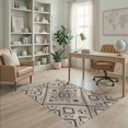 thumbnail image 2 of ODIKA 4'x6' Taupe And Charcoal Geometric Design Washable Area Rug Modern Pixelated Diamond Pattern for Home Office, Under Desk, Non-Slip Chair-Friendly, Flatwoven, 2 of 7