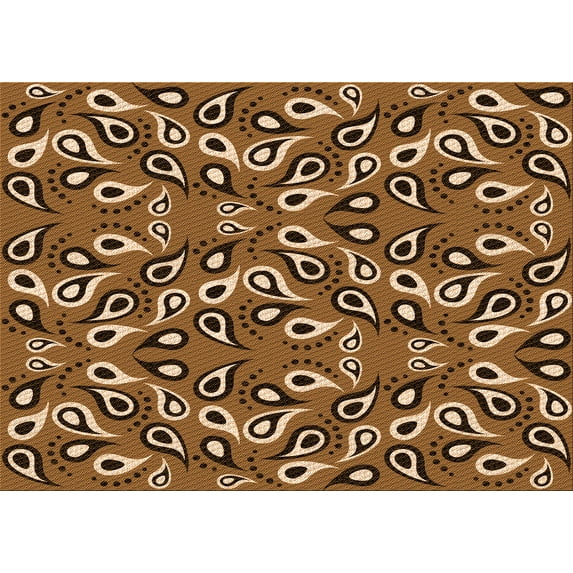 Ahgly Company Machine Washable Indoor Rectangle Transitional Red Brown Area Rugs, 8' x 10'