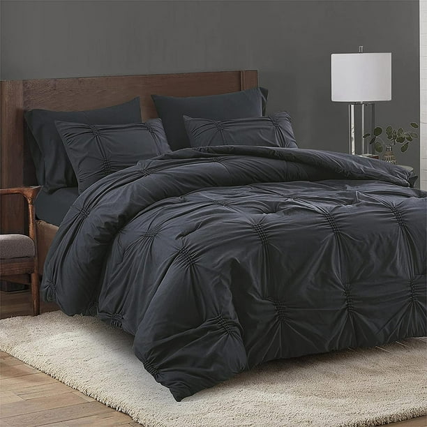 Black Comforter Set Queen Bedding SetBlack Bed Set 7 Pieces With Sheet