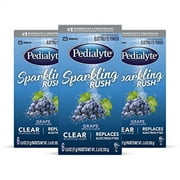 Pedialyte Sparkling Rush Electrolyte Powder, Grape, Sparkling Electrolyte Hydration Drink, 0.6 oz Powder Pack, 18 Count