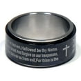 thumbnail image 3 of Stainless Steel Lord's Prayer Engraved Spinner Ring - Religious Faith Jewelry Gift for Men and Women size 9, 3 of 6