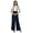 Navy Blue, variant on Bimba Stylish Solid Dungaree For Womens Adjustable Strap Loose Rayon Romper Pants