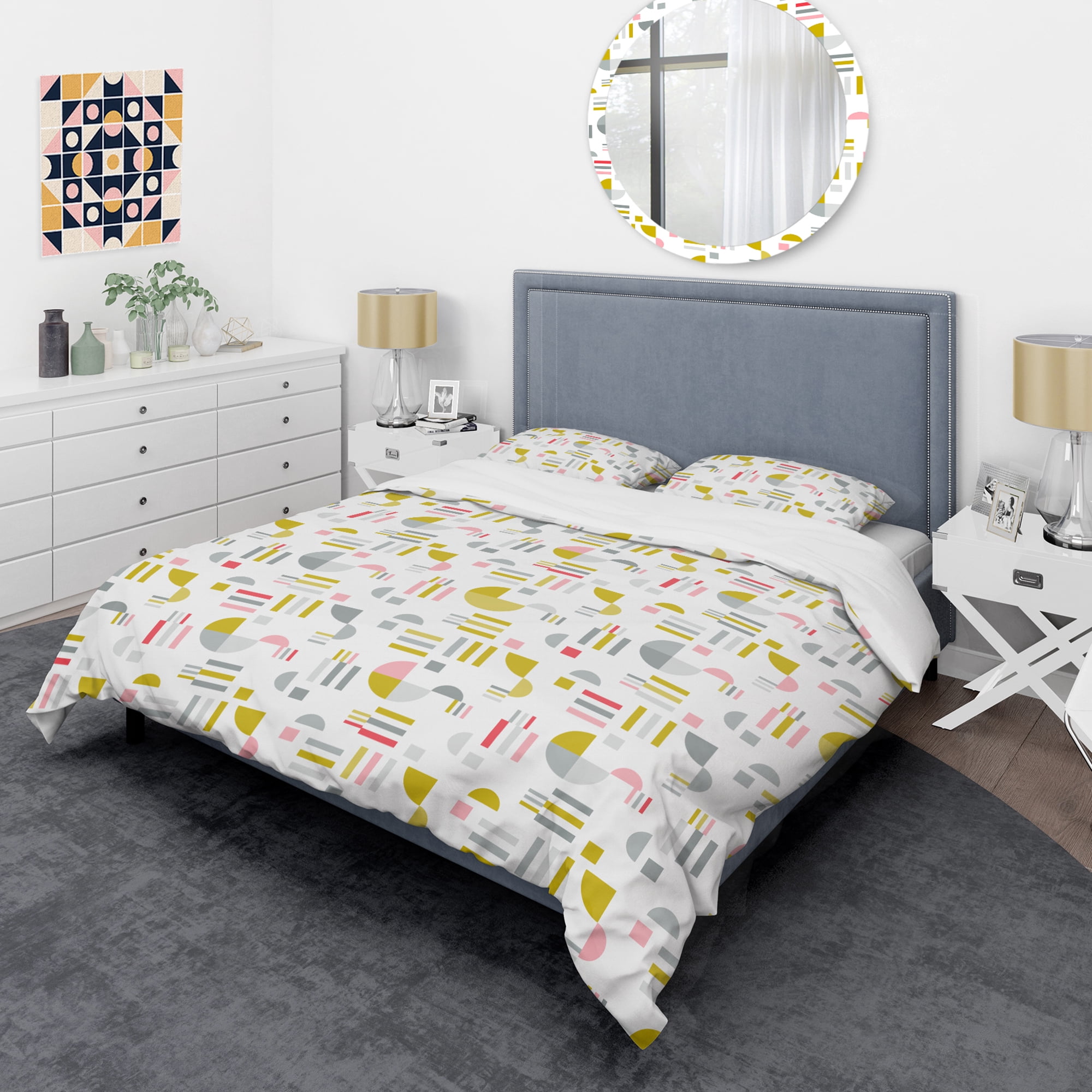 Designart 'Retro Abstract Design XVI' Mid-Century Modern Duvet Cover Set